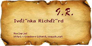 Ivánka Richárd névjegykártya